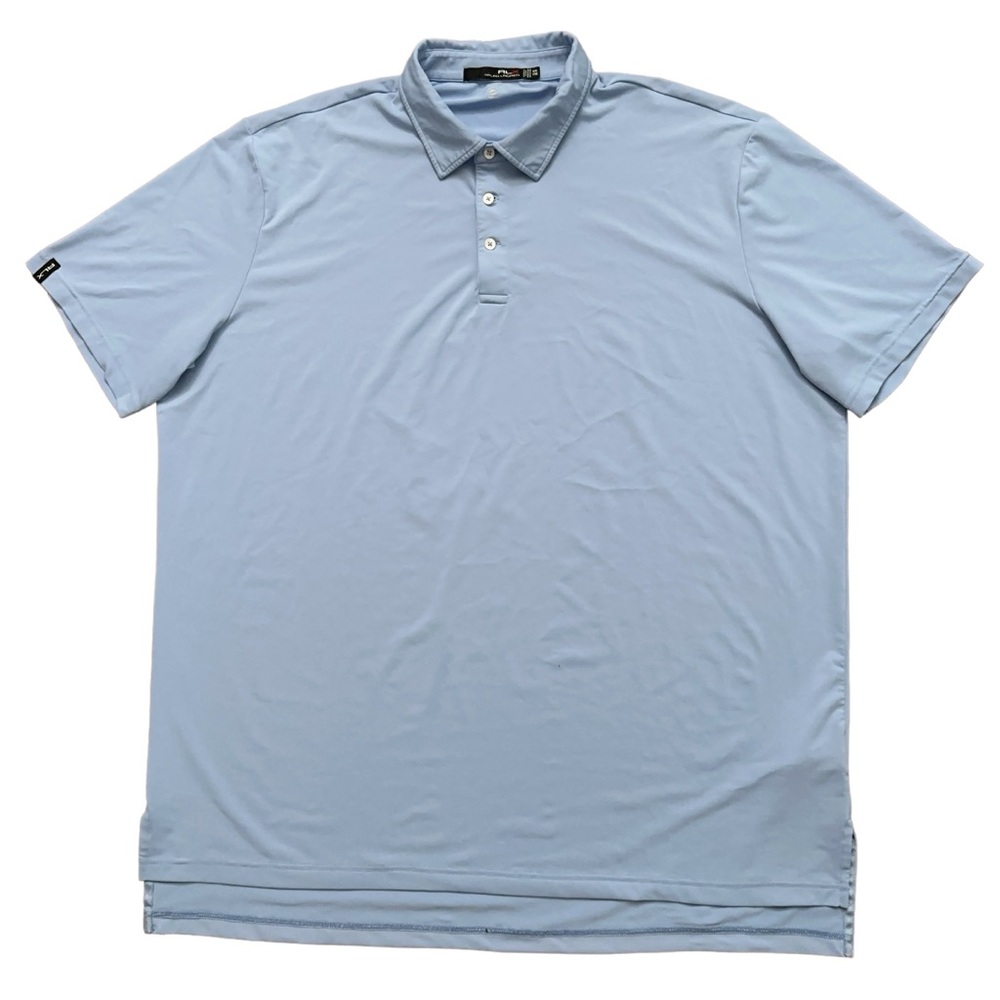 RLX Ralph Lauren Polo Shirt Mens Size 2XL Short Sleeve Golf Stretch Light Blue